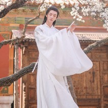 남성 개량 계량 생활한복 명나라 만든 남성 여름 라운드 넥 가운 고대 스타일 여성 커플 모델 슈퍼 요정 고대 의상 개선의 전체 세트