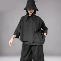 WAWAMOM(특허브랜드) 여자 언발란스 7부 남방 셔츠 패션 블라우스 오피스룩남방 CAD21
