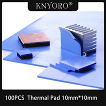 100 피스 GPU CPU 히트싱크 냉각 전도성 실리콘 패드 고성능 열 다양한 두께 크기 10x10MM, 04 2.0MM thickness