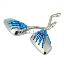 혼다 스즈키 가와사키 야마하 빅토리 BMW 두카티 거리 자전거 스쿠터에 대 한 2pcs 범용 오토바이 백미러, 04 파란