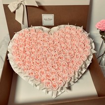 아리스플로라 종이꽃 장미100송이 50송이 프로포즈 기념일 선물 생일 꽃다발, 연핑크