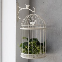 카페 벽장식 철제 원형 새장 공간꾸미기 장식품 결혼선물 매장 소품, 브라운