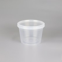 죽 반찬 샐러드포장 사출원형 스크루 115파이 대 투명용기 투명뚜껑 360개 세트