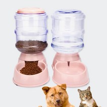 대형견 대용량 3.5L 3.8리터 강아지 고양이 애견 물통 사료통 급수기 급식기 밥 물 그릇 식기 자율 자유 급식, 02) 3.8리터-신형-물통-블루