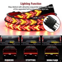 트레일러부품 카라반견인장치 OKEEN 12V 24V LED 트럭 자동차 테일 게이트 라이트 스트립 바 리버스 턴 신호 경고 경고 공원 후면 테일 라이트 픽업 지프 SUV, 2.4m
