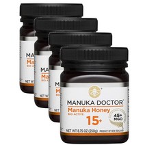 Manuka Doctor 아피웰니스 15 바이오 액티브 마누카 허니 마누카닥터 250g 1개 1팩, 4팩