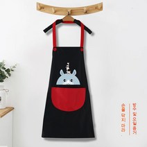 앞치마 가정용 주방 방수 및 방유 새로운 일본식 작업복 여성용 통기성 그물 빨간색 요리 특수 허리, 흑곰모델[손을닦을수없음]