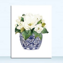 달항아리그림 흰 난초 앰프 목련 수채화 장식 캔버스 인쇄 인테리어 돈들어오는 거실 그림, 10x15cm 프레임 없음, 2336-01