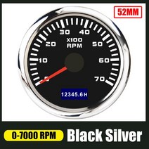 자동차 게이지2''52mm 포인터 타코미터 6000 RPM 게이지 자동차 모터 보트 요트 RV 12/24 v용 빨간, 02 7000-BS