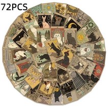 데칼 열전사 만화 타로 카드 스티커 방수, 72PCs