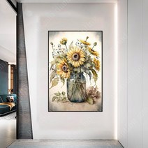 보석 비즈 십자수 해바라기 수채화 정물 대형 DIY 구슬 디즈니 구어도 명화 공예