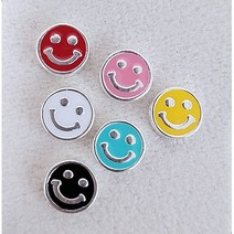 [비즈담] 순은 silver 6mm 양면에폭 스마일 비즈 [6컬러 선택], 민트