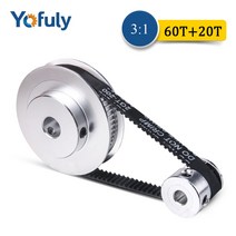 GT2 타이밍 벨트 풀리 60 치아 20 치아 감소 31/13 폭 6mm 보어 5/10mm 3D 프린터 액세서리 타이밍 벨트, (202170818)20T5-60T8-200mm개