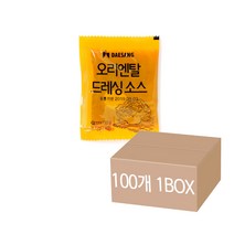 청정원 일회용 오리엔탈드레싱 30g x 100봉 (한박스)+(불닭맛김 증정)/샐러드 소스, 100개, 999ml