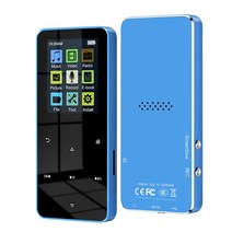 MP4 플레이어 2.0 인치 금속 MP3 음악 HiFi 블루투스 5.0 지원 카드 FM 알람 시계 전자 책 내장 스피커, 04 32GB, 02 blue_04 32GB