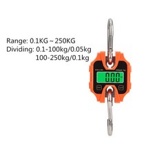 휴대용 미니 디지털 매달림 크레인 블루투스 저울 산업용 아날로그 중량 측정 스케일 250kg0.1kg 100kg0.05kg 헤비 듀티 스테인레스 스틸 후크 전자 lcd 루프, 주황색