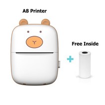 미니포토프린터 스마트폰사진인화기 미니 휴대용 포켓 감열식 프린터 롤 IOS 안드로이드 블루투스 무, 25 A8 Grey with 1Roll