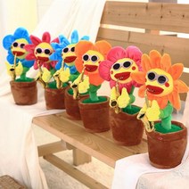 춤추는선인장 꽃인형 움직이는 오르골 인형 웃긴 선물, 1-춤추는꽃인형-주황