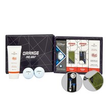 오렌지프로 골프선물세트 4단 타이틀리스트3구-04 + 맨도롱제주선블럭 50ml +은장볼마커+자석티 + 골프타월+와이어 + 쇼핑백