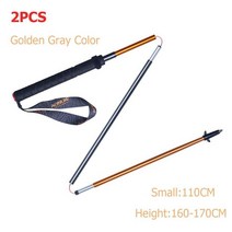 등산스틱 트레킹 폴 AONIJIE E4201 E4206 경량 접이식 퀵 록 하이킹 트레일 러닝 워킹 스틱 CarbonFiber 하이킹, 10 2pcs 110cm Golden