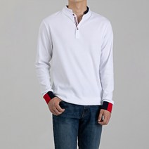 스타일에스 남자 림 차이나 카라 헨리넥 긴팔 티셔츠