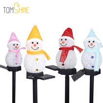 tomshine 야외용 LED 태양광 크리스마스 눈사람 잔디 정원등, 노랑
