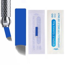 blue 30Pcs Disposable Eyebrow Microblading Needles Lip Tattooing Microblades Permanent Makeup Blade, 1