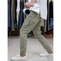 프롬엘 남자 여름 쿨 프리미엄 린넨 스판 카고 조거 카모 밴딩 팬츠 빅사이즈까지(3COLOR)