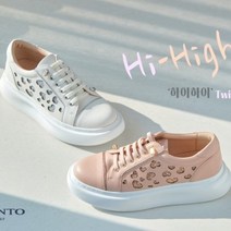 엘칸토 [hi-high] 트윙클 천연가죽 여성 4.5CM 스니커즈 사계절 데일리 스니커즈 LCWS56U026