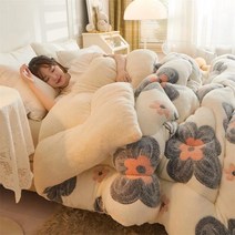 스웨이드 이불 솜이불 양면 솜이불 겨울 이불 가을 겨울 보온 두꺼운 눈꽃 솜이불 이불 심지