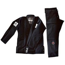 ASHI BJJ 도복 브라질 주짓수 도복 - 유니 경량 가라데 및 유도 주짓수 도복 방축 가공 수분 흡수 원단 블랙.