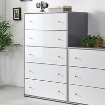 준플러스 서랍장 5단 수납장 고급형 LPM, 라보떼800-5단-그레이화이트