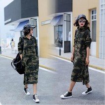 F95502 앞지퍼 밀리터리 후드롱원피스 후드원피스 [유진집] #972EA