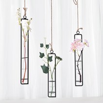 철제 행잉 벽걸이 화병 로프 팬던트, 소형