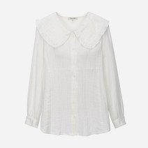 써스데이아일랜드 프릴 빅카라 블라우스_T232MBL302W