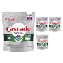 Cascade 플래티넘 프레시 향 식기세척기용 세제 21개입, 4개, 331g