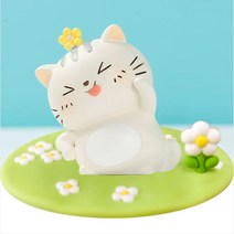 행운이네 차량악세사리 자동차꾸미기 차량인테리어소품 대쉬보드장식 고양이 인테리어 용품 세트, 5)화이팅고양이_그린판