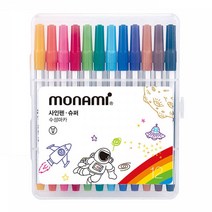 모나미 슈퍼 사인펜 12색 플라스틱 케이스