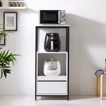 인트리 블랙철재 어반스틸 3단 밥솥대 렌지대 500 주방수납장, 네이비