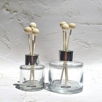 밍블랑 차량용 우드볼 디퓨저 투명 100ml+논슬립패드+박스포장 무료 선물세트, 추가상품-우드볼스틱(소)3개 (12cm)