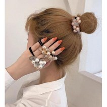 블루밍 진주 예쁜 팔찌 명품 당고 머리끈 머리고무줄 머리방울 헤어악세사리 스토어팜 곱창끈 헤어슈슈