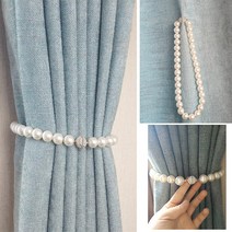 태다움 마그네틱 커텐끈 진주 자석 타이백, 2개