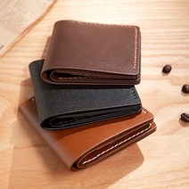 [당일발송] 소가죽 베이직 반지갑 DIY 키트 (+온라인영상), 블랙