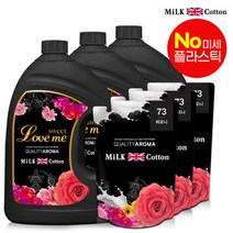 밀크코튼 고농축 유연제 러브미향 3.06L 3개 +피오니향 리필 700ml 3개