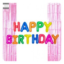 생일파티용품 컬러 남편생일 돌잔치 커튼 소품 HAPPY BIRTHDAY 글자 풍선, 단품, 단품