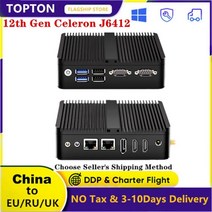 Topton-인텔 12 세대 Elkhart 레이크 J6412 팬리스 미니 PC 듀얼 기가비트 LAN 2x RS232 4x usb 윈도우즈, 02 J4125 1xHDMI 1xVGA_04 EU, 08 16G RAM 512GSSD WiFi