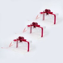 star starred 투명 케이크 상자 투명 뚜껑 올인클루시브 (리본끈 꽃리본 받침 포함), 미니(1단) 3개, 1개