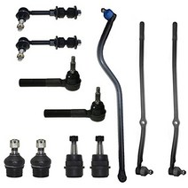 Front Upper & Lower Ball Joints Inner Outer Tie Rod Drag Link & Sway Bars 11pc Kit- Left & Right Sid, 1, Front Upper & Lower Ball Joint