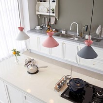 레일리 1등 펜던트 조명 대/중/소 식탁등 주방등 인테리어 카페 조명, 전구선택안함, 핑크