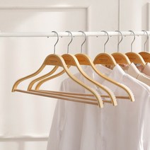 [홈앤하우스] 프리미엄 논슬립 원목 옷걸이 20P, 단품